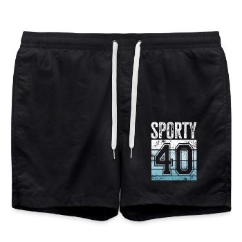 40ème anniversaire 40 ans sportif 40 - Short de bain - noir - Devant - AI Model Male 185 light (185cm)