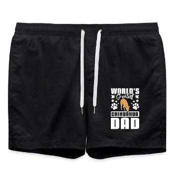 Le plus grand papa chihuahua du monde - Short de bain - noir - Devant - AI Model Male 185 light (185cm)