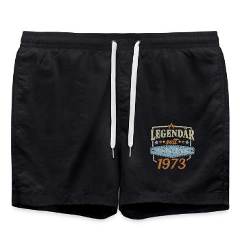 legendär seit Januar 1973 Geschenke - Badeshorts - Schwarz - Vorne - AI Model Male 185 light (185cm)