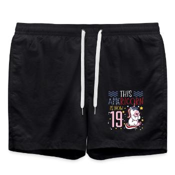Cette Americorn est maintenant 19 Unicorn Pony 4. - Short de bain - noir - Devant - AI Model Male 185 light (185cm)