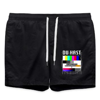 Du Hast Sendepause Testbild 90er Party 80er Jahre - Badeshorts - Schwarz - Vorne - AI Model Male 185 light (185cm)