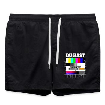 Du Hast Sendepause Testbild 90er Party 80er Jahre - Badeshorts - Schwarz - Vorne - AI Model Male 185 light (185cm)