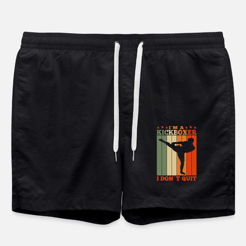 Kickboxing Im A Kickboxer I Dont Quit Retro - Badeshorts - Schwarz