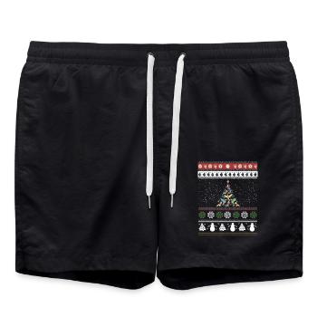 Bird Christmas Tree Bird Lover - Swim Trunks - black - Front - AI Model Male 185 light (185cm)