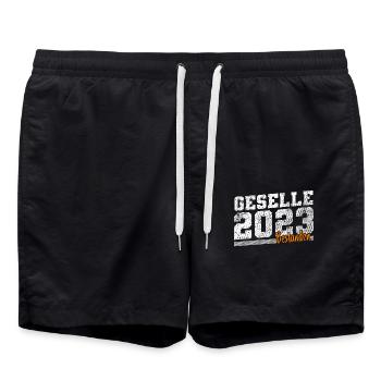 Geselle 2023 Gesellenprüfung - Badeshorts - Schwarz - Vorne - AI Model Male 185 light (185cm)