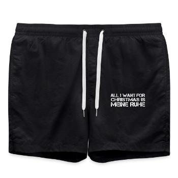 Alles was ich will für Weihnachten ist meine Ruhe - Badeshorts - Schwarz - Vorne - AI Model Male 185 light (185cm)