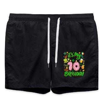 C’est mon beignet de vacances de 10 ans. - Short de bain - noir - Devant - AI Model Male 185 light (185cm)
