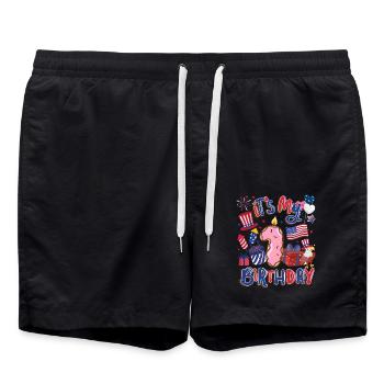 Es Ist Mein 1 Geburtstag Eagle 4. Juli - Badeshorts - Schwarz - Vorne - AI Model Male 185 light (185cm)