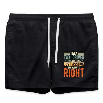 Chauffeur de taxi - Short de bain - noir - Devant - AI Model Male 185 light (185cm)