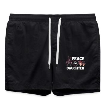 Peace Love Mom Daughter Sunglasses Headband - Swim Trunks - black - Front - AI Model Male 185 light (185cm)