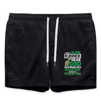 Turtle Saying Running Funny - Badeshorts - Schwarz - Vorne - AI Model Male 185 light (185cm)