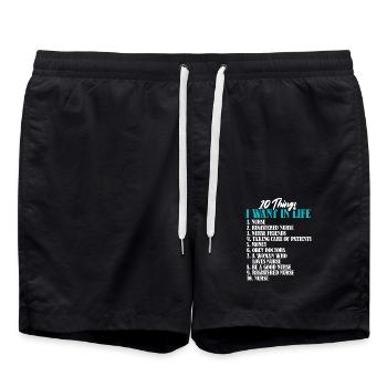 10 Things Nurse Life Skills Nursing - Badeshorts - Schwarz - Vorne - AI Model Male 185 light (185cm)