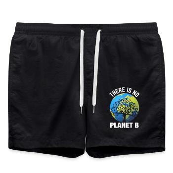Earth day- Es gibt keinen Planet B - Badeshorts - Schwarz - Vorne - AI Model Male 185 light (185cm)