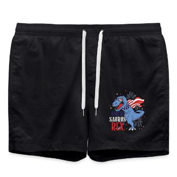 Ameri Saurus Rex 4 juillet Dinosaure Indépendance - Short de bain - noir - Devant - AI Model Male 185 light (185cm)