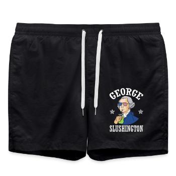 George Slushington Smoothie July 4 - Swim Trunks - black - Front - AI Model Male 185 light (185cm)