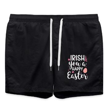 Irlandais vous Joyeuses Pâques Vacances Rose Shamrock - Short de bain - noir - Devant - AI Model Male 185 light (185cm)