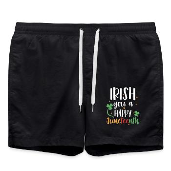 Irish You A Happy Juneteenth Holiday Green - Short de bain - noir - Devant - AI Model Male 185 light (185cm)