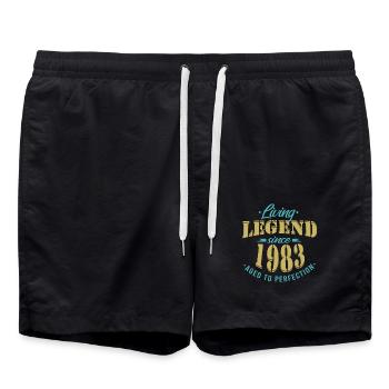Geburtstag Lebende Legende born 1983 - Badeshorts - Schwarz - Vorne - AI Model Male 185 light (185cm)