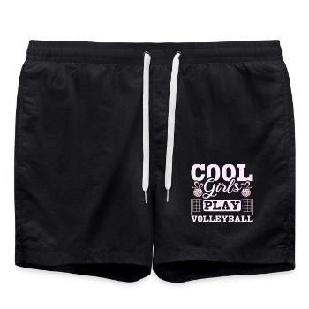 Cool girls play volleyball - Swim Trunks - black - Front - AI Model Male 185 light (185cm)