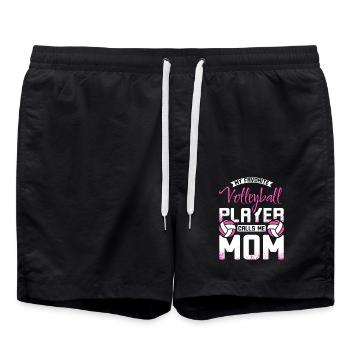 Mon joueur de volleyball préféré m’appelle maman - Short de bain - noir - Devant - AI Model Male 185 light (185cm)