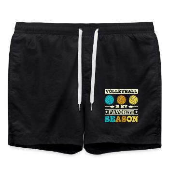 Volleyball is my favorite season - Swim Trunks - black - Front - AI Model Male 185 light (185cm)
