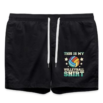 This is my volleyball - Swim Trunks - black - Front - AI Model Male 185 light (185cm)