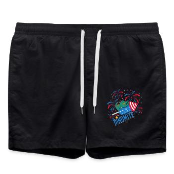 Dinomite Feux d’artifice 4 juillet Dinosaures - Short de bain - noir - Devant - AI Model Male 185 light (185cm)