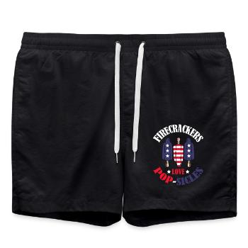 Feuerwerkskörper Liebe Eis 4. Juli - Badeshorts - Schwarz - Vorne - AI Model Male 185 light (185cm)