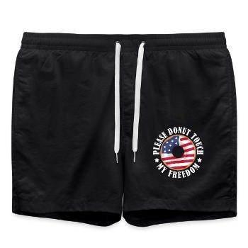 Please Donut Touch My Freedom 4 juillet Sweet Pastry - Short de bain - noir - Devant - AI Model Male 185 light (185cm)