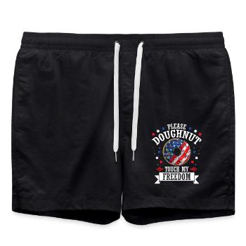 Please Donut Touch My Freedom 4 juillet Sweet Pastry - Short de bain - noir - Devant - AI Model Male 185 light (185cm)