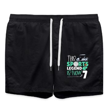 This sports legend is now 7, golf game 7. - Swim Trunks - black - Front - AI Model Male 185 light (185cm)