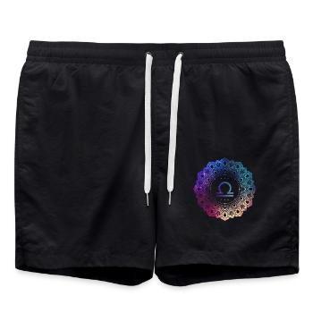 Libra Zodiac Symbol Mandala - Swim Trunks - black - Front - AI Model Male 185 light (185cm)