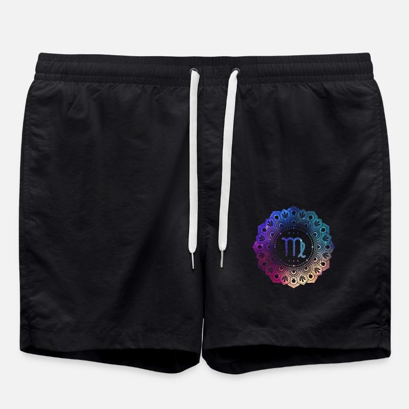 Symbole du zodiaque Vierge Mandala - Short de bain - noir