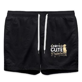 My cute prinzess labrador girl - Badeshorts - Schwarz - Vorne - AI Model Male 185 light (185cm)