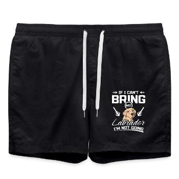 If I can't bring my labrador I'm not going - Badeshorts - Schwarz - Vorne - AI Model Male 185 light (185cm)