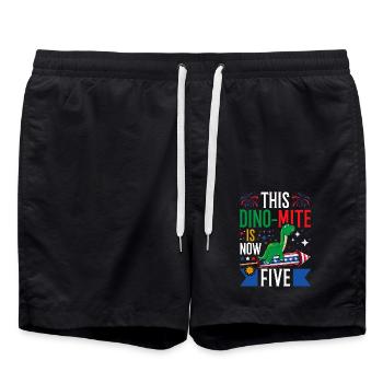 Dieser Dinomit Ist Jetzt Fünf Dinosaurier 4. Juli - Badeshorts - Schwarz - Vorne - AI Model Male 185 light (185cm)