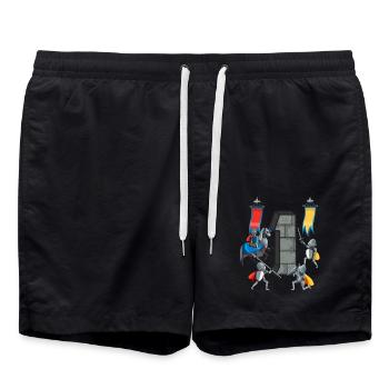 Chevaliers médiévaux Histoire médiévale - Short de bain - noir - Devant - AI Model Male 185 light (185cm)