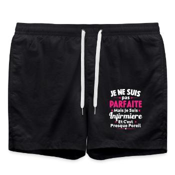 Pas parfaite mais je suis Infirmière - Short de bain - noir - Devant - AI Model Male 185 light (185cm)