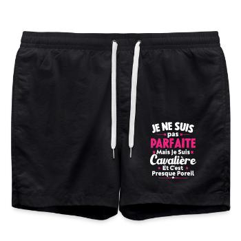 Pas parfaite mais je suis cavalière - Short de bain - noir - Devant - AI Model Male 185 light (185cm)