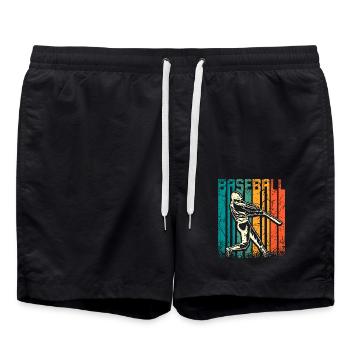 Joueur de baseball rétro vintage - Short de bain - noir - Devant - AI Model Male 185 light (185cm)