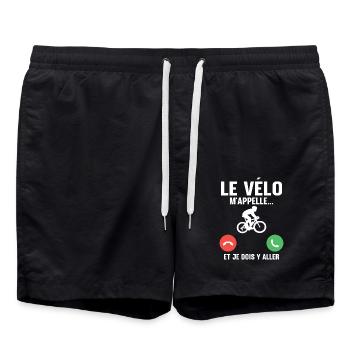 Le vélo m'appelle - Short de bain - noir - Devant - AI Model Male 185 light (185cm)