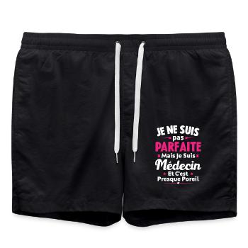 Pas parfaite mais je suis médecin - Short de bain - noir - Devant - AI Model Male 185 light (185cm)