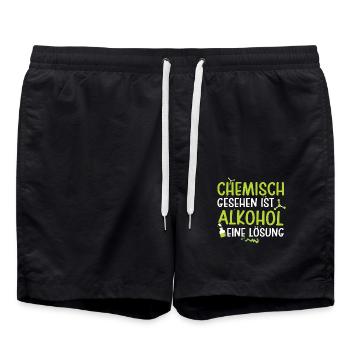 Chimiquement, l’alcool est une solution à la bière - Short de bain - noir - Devant - AI Model Male 185 light (185cm)