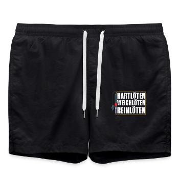 Hartlöten Weichlöten Reinlöten Bier Saufen - Badeshorts - Schwarz - Vorne - AI Model Male 185 light (185cm)