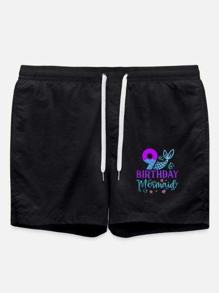 9th Birthday Mermaid - Swim Trunks - black