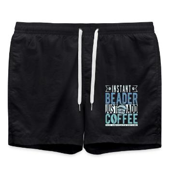 Dicton de café Buchalter - Short de bain - noir - Devant - AI Model Male 185 light (185cm)