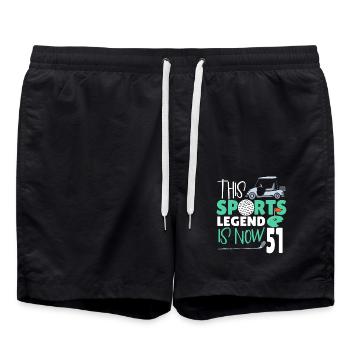 Diese Sportlegende Ist Jetzt 51, Golfspiel 51. - Badeshorts - Schwarz - Vorne - AI Model Male 185 light (185cm)