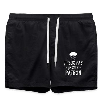 Ich kann nicht, ich bin ein Chef - Badeshorts - Schwarz - Vorne - AI Model Male 185 light (185cm)