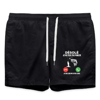 Je ne peux pas parler, je suis sur une autre ligne - Short de bain - noir - Devant - AI Model Male 185 light (185cm)