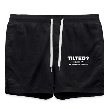 Tilted? Ich? Gamer Gaming Tilted - Badeshorts - Schwarz - Vorne - AI Model Male 185 light (185cm)